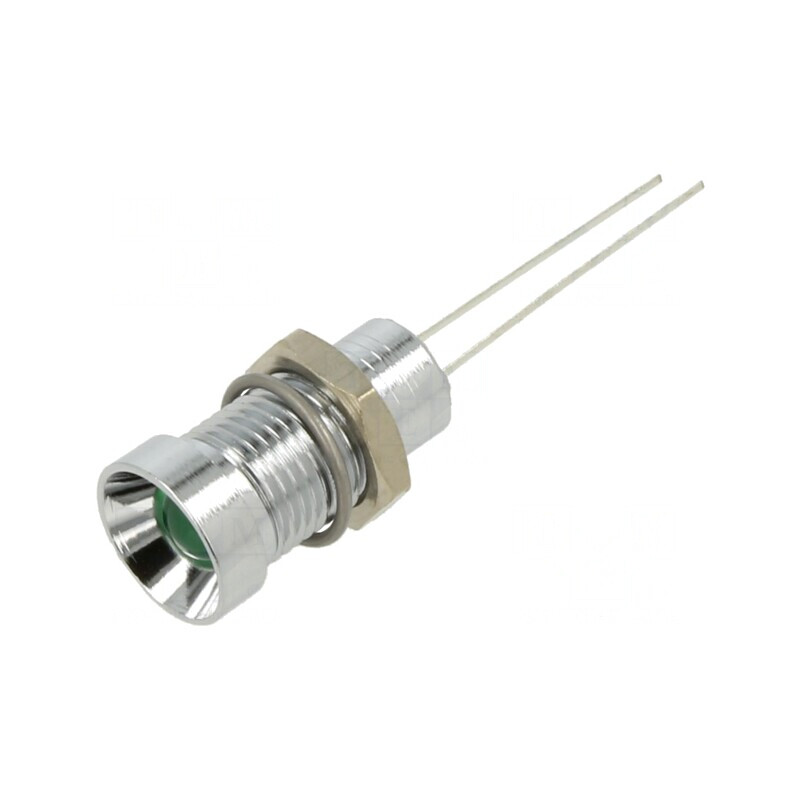 Lampă LED Verde cu Clipire 3,5-13VDC Ø8mm | Electronic-mag.ro | Componente Electronice