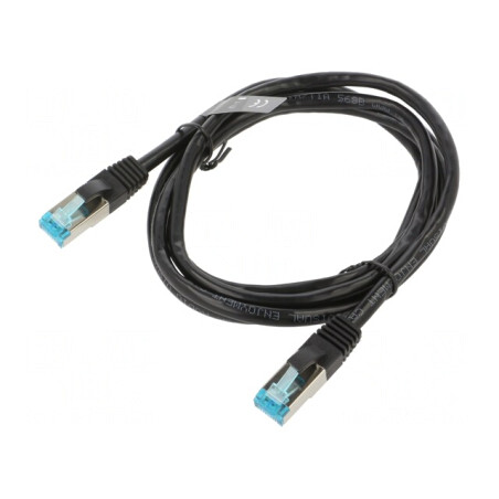 Patch Cord F/UTP Cat 5e Negru 1.5m Ecranat | Electronic-mag.ro | Componente Electronice