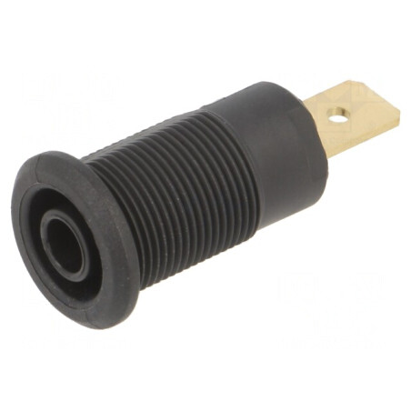 Soclu Banană 4mm 32A Negru Aurit 1kV | Electronic-mag.ro | Componente Electronice