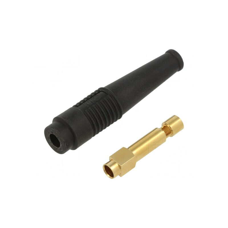 Soclu Banană 4mm 32A Neagră Aurit Lipite | Electronic-mag.ro | Componente Electronice