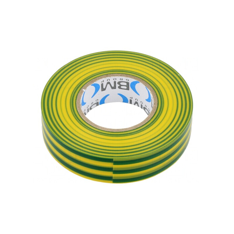 Bandă Electroizolantă 19mm x 25m Galben-Verde | Electronic-mag.ro | Componente Electronice