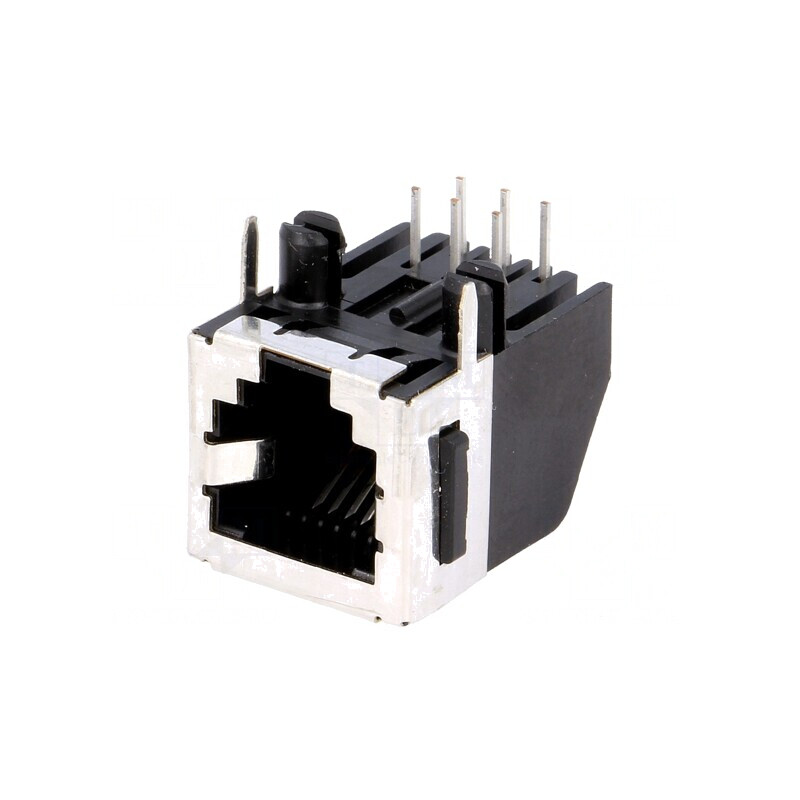 Soclu RJ12 6P6C Cat 3 Ecranat cu Blocare Panou pentru PCB | Electronic-mag.ro | Componente Electronice