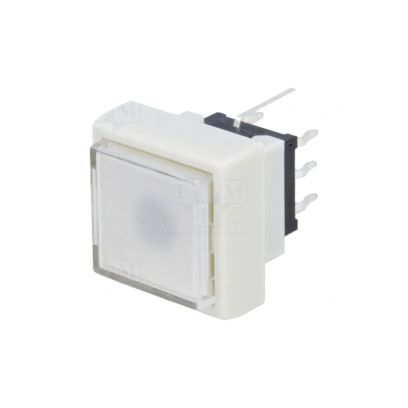 Comutator tastatură albă LED 2 poziții DPDT 0,1A 30VDC THT | Electronic-mag.ro | Componente Electronice