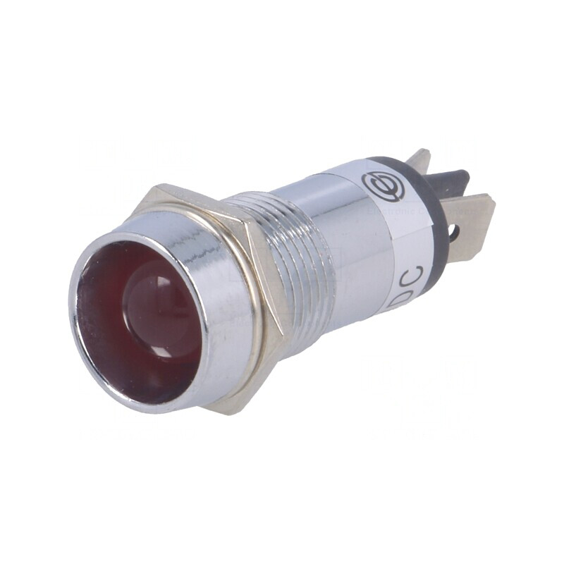 Lampă de control LED roșie 24VDC Ø14,2mm IP40 | Electronic-mag.ro | Componente Electronice