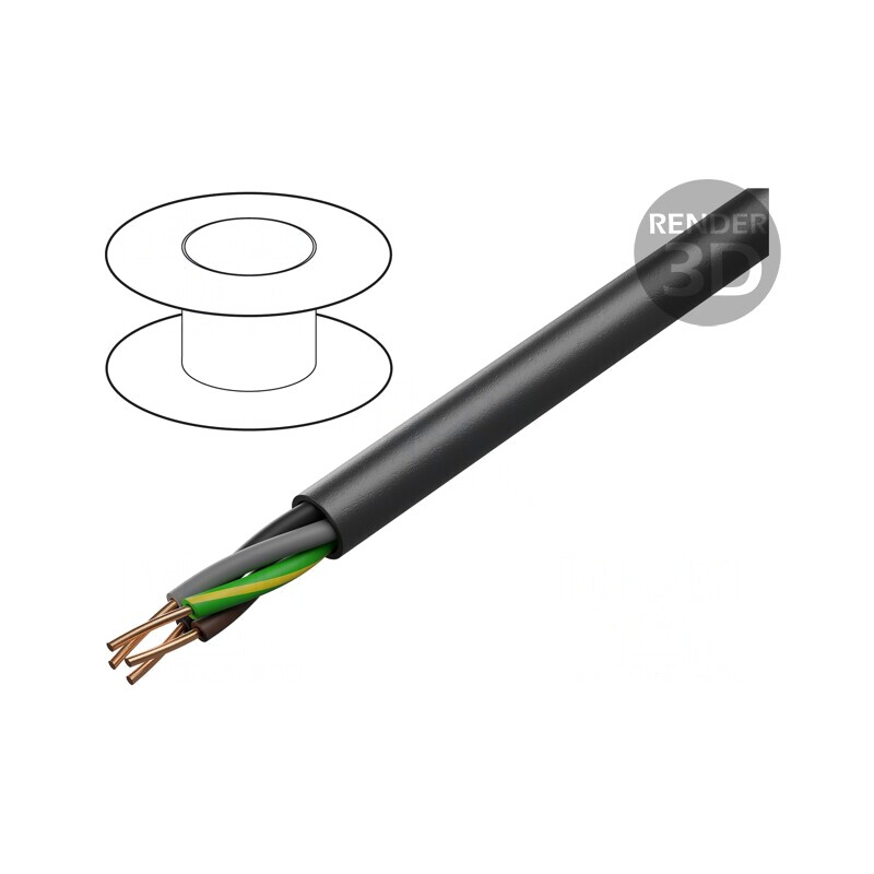 Cablu Electric YKY 4x1.5mm2 Cu PVC Negru 100m | Electronic-mag.ro | Componente Electronice