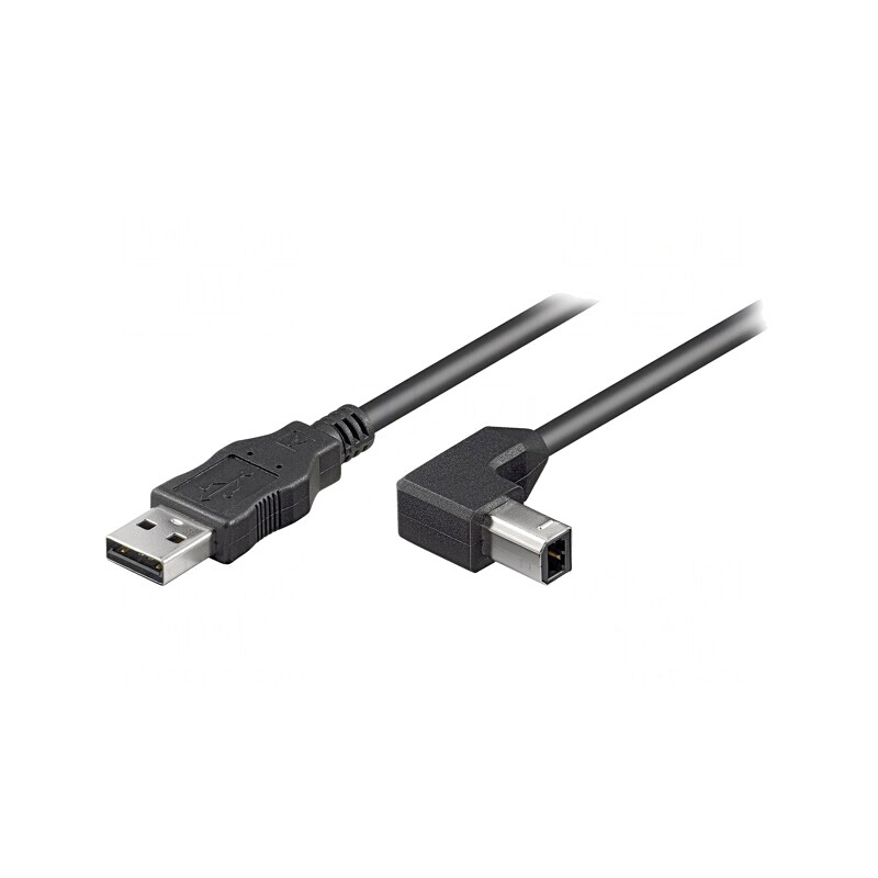 Cablu USB 2.0 A-B unghi 1m negru | Electronic-mag.ro | Componente Electronice