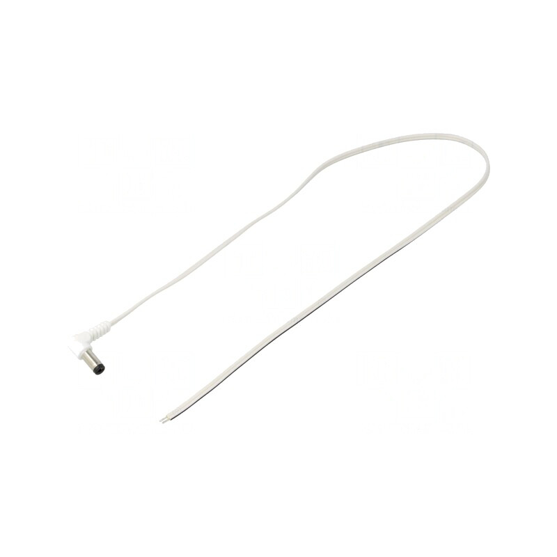 Cablu Alb 0,5m 2x0,35mm2 DC 5,5/2,1 Mufă în Unghi | Electronic-mag.ro | Componente Electronice