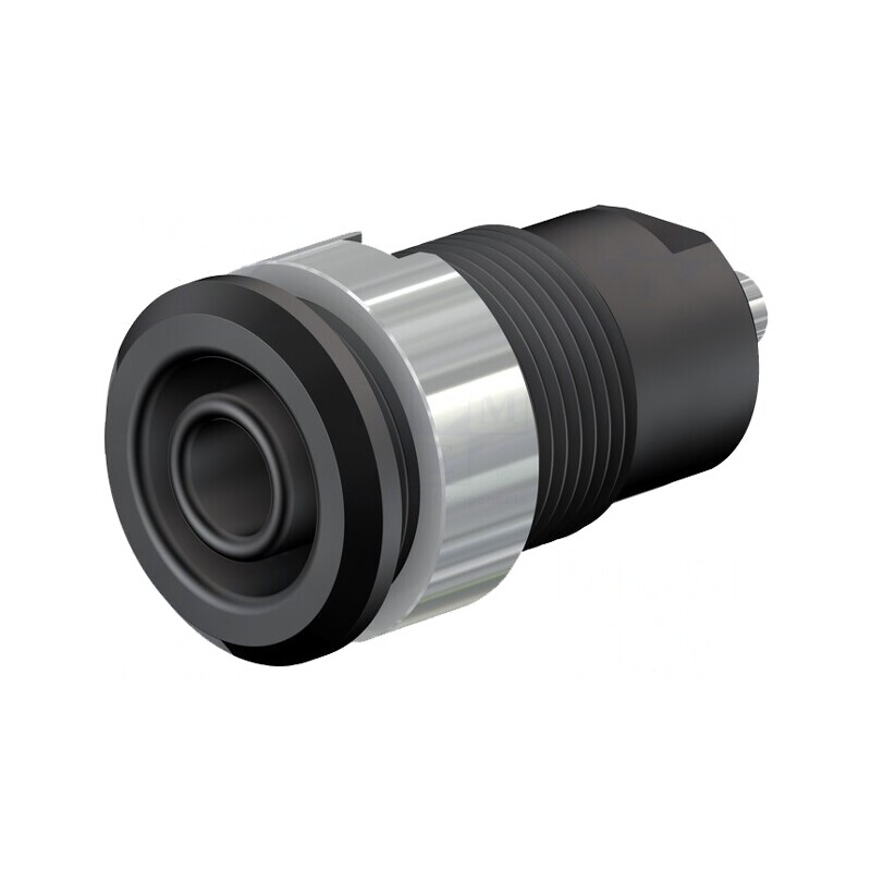 Soclu Banană 4mm Negru Nichelat Alamă | Electronic-mag.ro | Componente Electronice