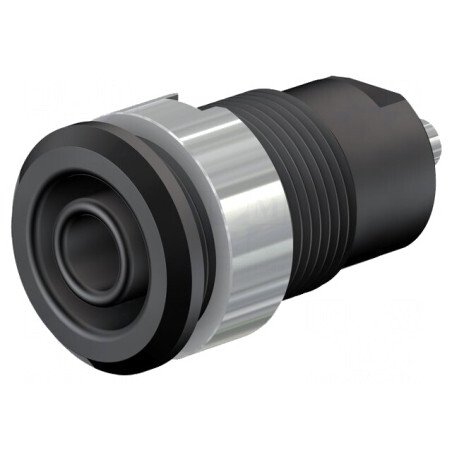 Soclu Banană 4mm Negru Nichelat Alamă | Electronic-mag.ro | Componente Electronice