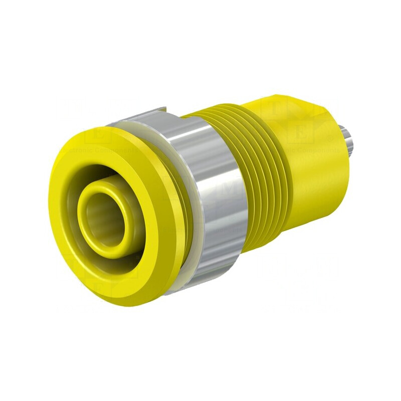 Soclu Banană 4mm 24A 1kV Galben Nickel-Alamă | Electronic-mag.ro | Componente Electronice