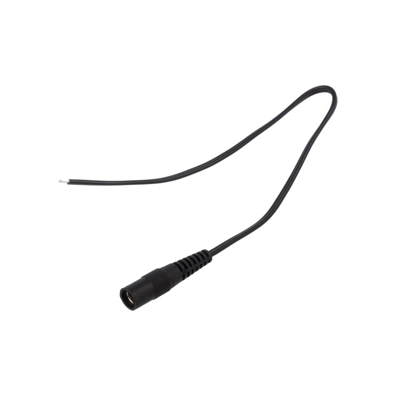 Cablu DC 5,5/2,1 Soclu Drept Negru 0,25m | Electronic-mag.ro | Componente Electronice