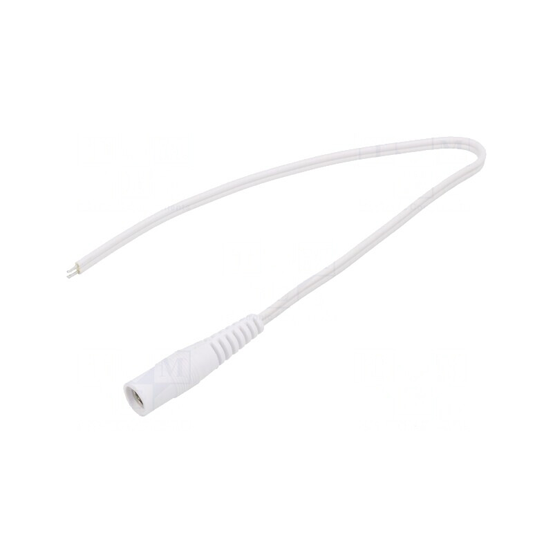 Cablu DC 5,5/2,5 Soclu Drept Alb 0,25m | Electronic-mag.ro | Componente Electronice
