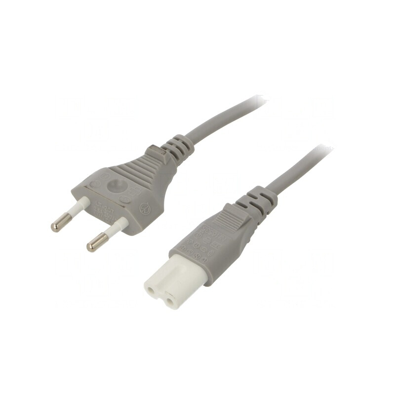 Cablu Alimentare 1m Gri 2x0,75mm2 CEE 7/16 la IEC C7 | Electronic-mag.ro | Componente Electronice Cablu Alimentare 1m Gri 2x0,75mm2 CEE 7/16 la IEC C7 | Electronic-mag.ro | Componente Electronice