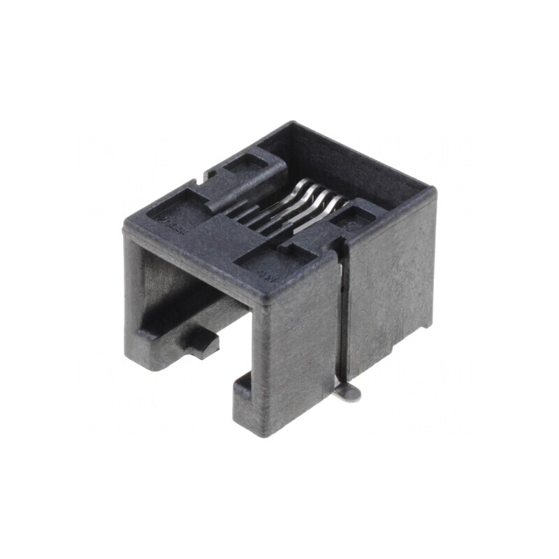 Soclu RJ12 6P6C Profil Jos Aurit SMT | Electronic-mag.ro | Componente Electronice