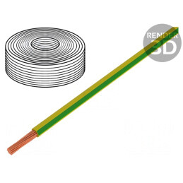 Cablu Electric Cupru PVC Verde-Galben 1x1,5mm2 100m | Electronic-mag.ro | Componente Electronice
