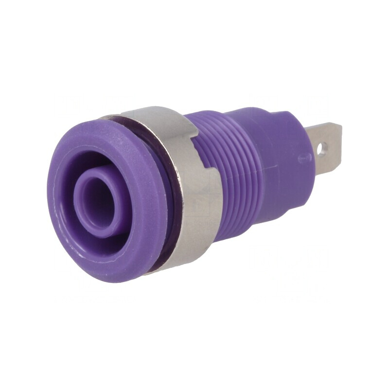 Soclu banană 4mm violet nichelat 24A 1kV | Electronic-mag.ro | Componente Electronice