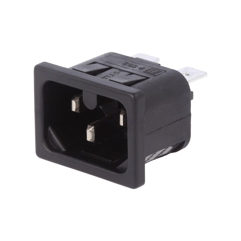 Conector Alimentare AC Soclu Tată 10A 250V IEC 60320 | Electronic-mag.ro | Componente Electronice