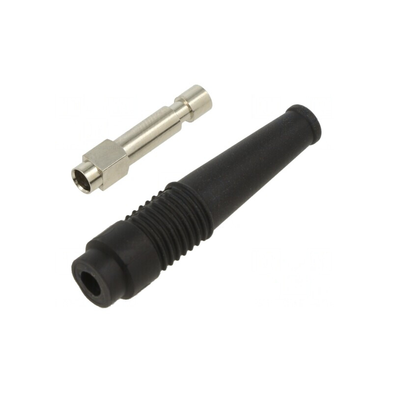 Soclu banană negru 4mm 32A 50mm lipit | Electronic-mag.ro | Componente Electronice