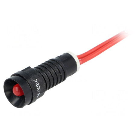 Lampa de control LED roșie 230V IP40 Ø11mm plastic | Electronic-mag.ro | Componente Electronice