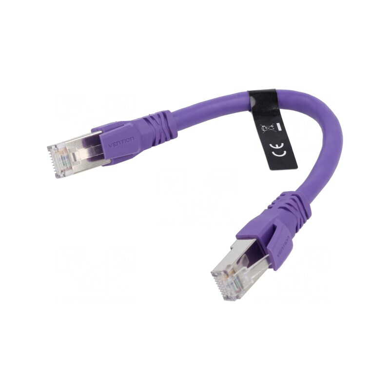Patch cord S/FTP Cat 6a violet 0,2m | Electronic-mag.ro | Componente Electronice