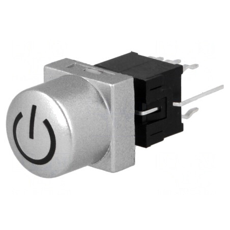 Comutator Tastatură DPDT 0,1A 30VDC Argintie cu LED | Electronic-mag.ro | Componente Electronice