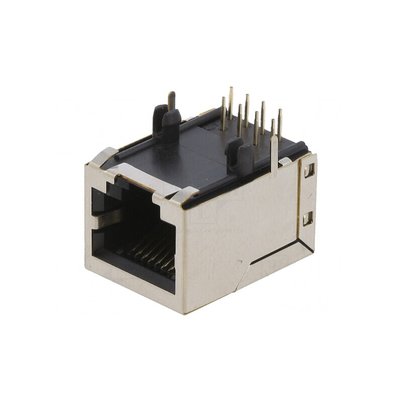 Soclu RJ45 8p8c Aurit pentru PCB THT | Electronic-mag.ro | Componente Electronice