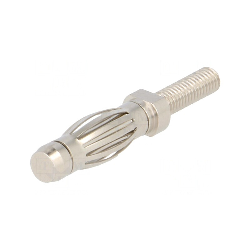 Mufă banană 4mm 32A nichelat înşurubare | Electronic-mag.ro | Componente Electronice