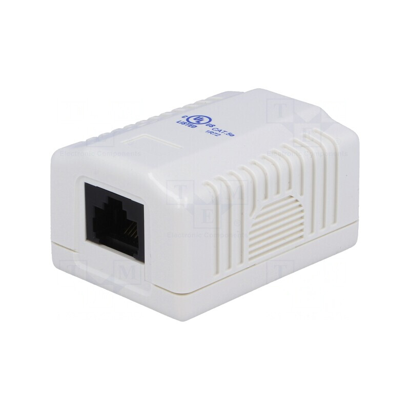 Soclu modular RJ45 Cat 5e pentru perete, 1 conector | Electronic-mag.ro | Componente Electronice Soclu modular RJ45 Cat 5e pentru perete, 1 conector | Electronic-mag.ro | Componente Electronice