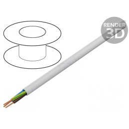 Cablu Electric Rotund PVC Alb 3G1,5mm² 300/500V | Electronic-mag.ro | Componente Electronice