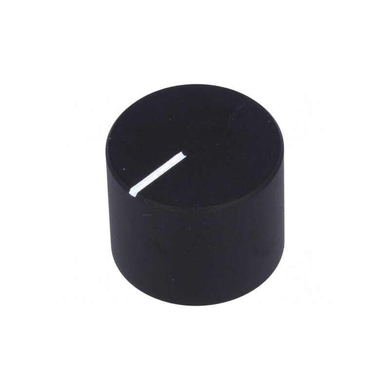 Buton rotativ negru cu indicator aluminiu 6mm | Electronic-mag.ro | Componente Electronice