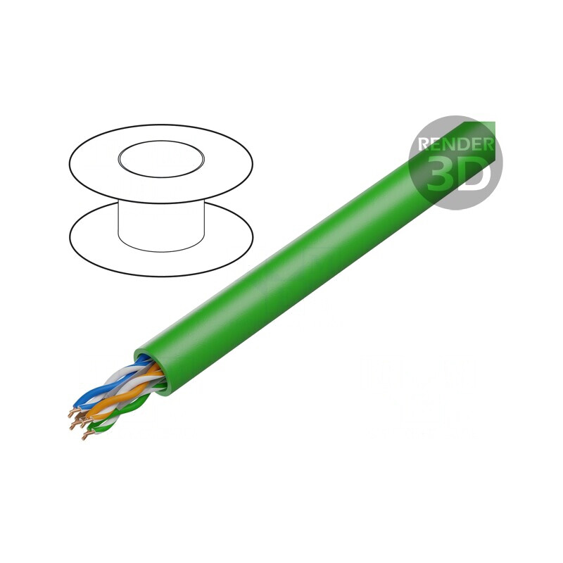 Cablu UTP Cat6 Verde 24AWG 4 Perechi | Electronic-mag.ro | Componente Electronice