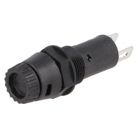 Clemă Siguranțe Cilindrice 10A 5x20mm Neagră 250VAC | Electronic-mag.ro | Componente Electronice