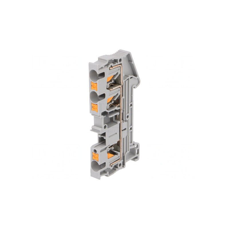 Conector de îmbinare șine 0,2-6mm2 3 borne gri push-in | Electronic-mag.ro | Componente Electronice