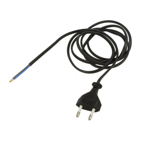 Cablu Alimentare 2x0,75mm2 PVC 1,5m Negru | Electronic-mag.ro | Componente Electronice