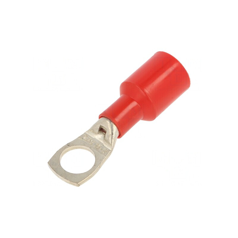 Vârf inelar tubular M12 13mm 25mm2 crimpat pe cablu roșu | Electronic-mag.ro | Componente Electronice