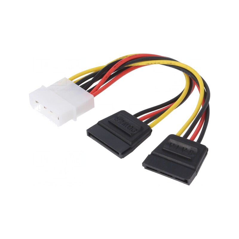 Cablu Alimentare SATA Molex 2x 0,2m | Electronic-mag.ro | Componente Electronice