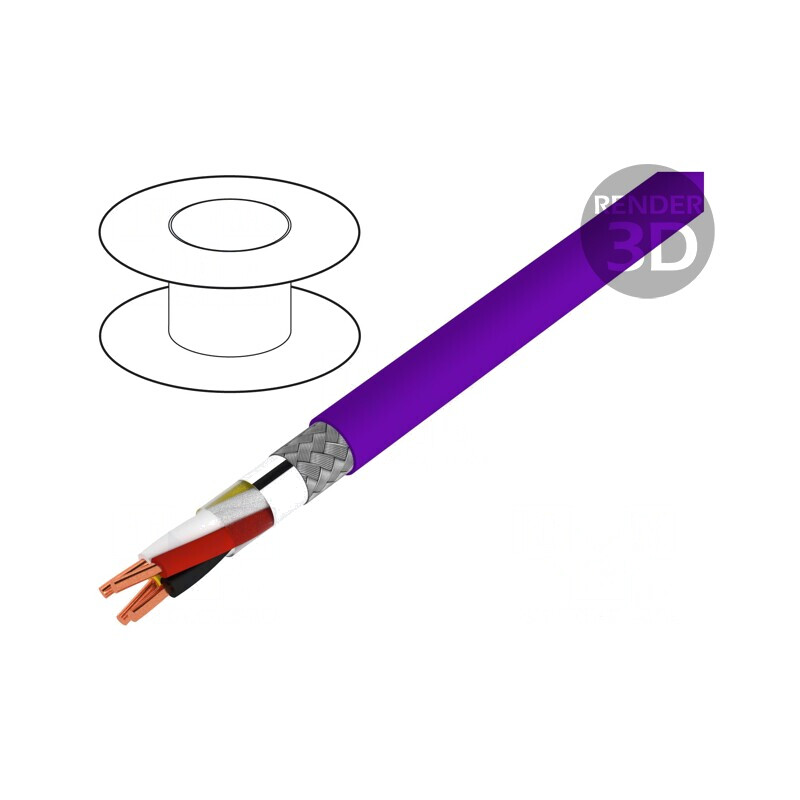 Cablu EiB/KNX 2x2x0,8mm Exterior Cu FRNC Violet | Electronic-mag.ro | Componente Electronice