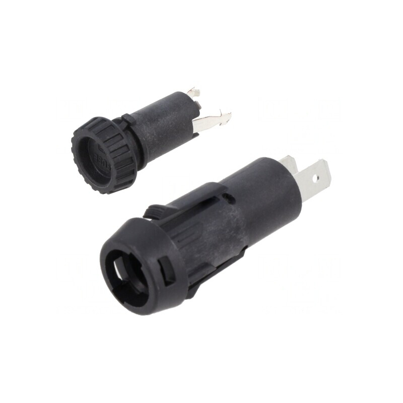 Clemă Siguranțe 10A Neagră 250VAC 5x20mm | Electronic-mag.ro | Componente Electronice