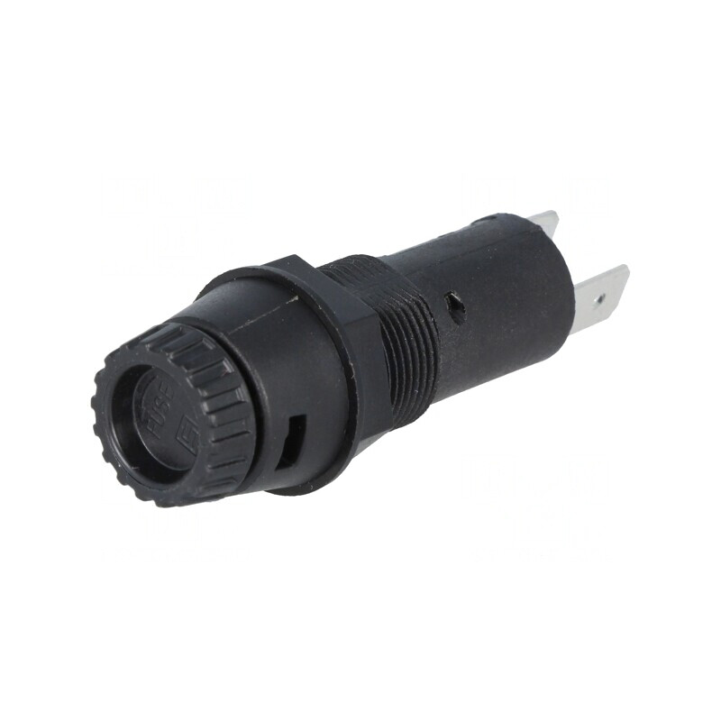Clema Siguranțe Cilindrice 10A 5x20mm Panou Neagră 250V | Electronic-mag.ro | Componente Electronice