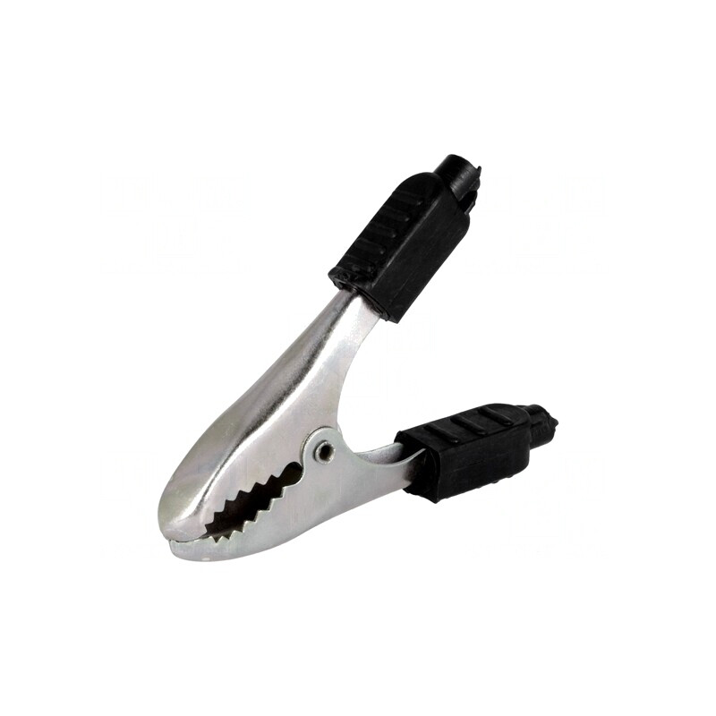 Bornă crocodil 40A neagră 20mm | Electronic-mag.ro | Componente Electronice