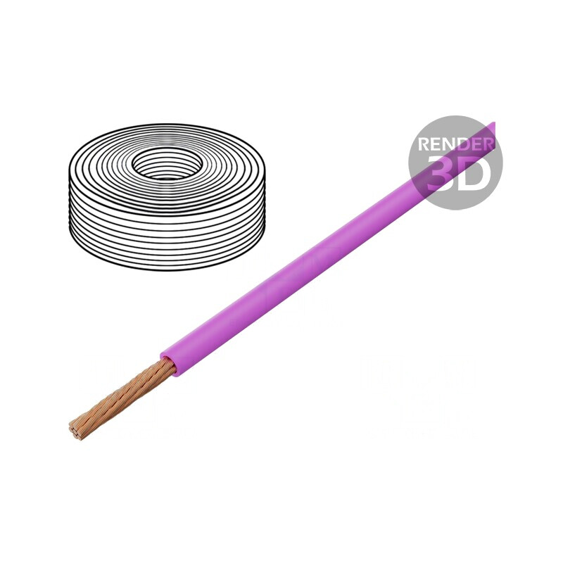 Cablu FLRY-B 1x1mm2 Cu PVC Roz 60V | Electronic-mag.ro | Componente Electronice