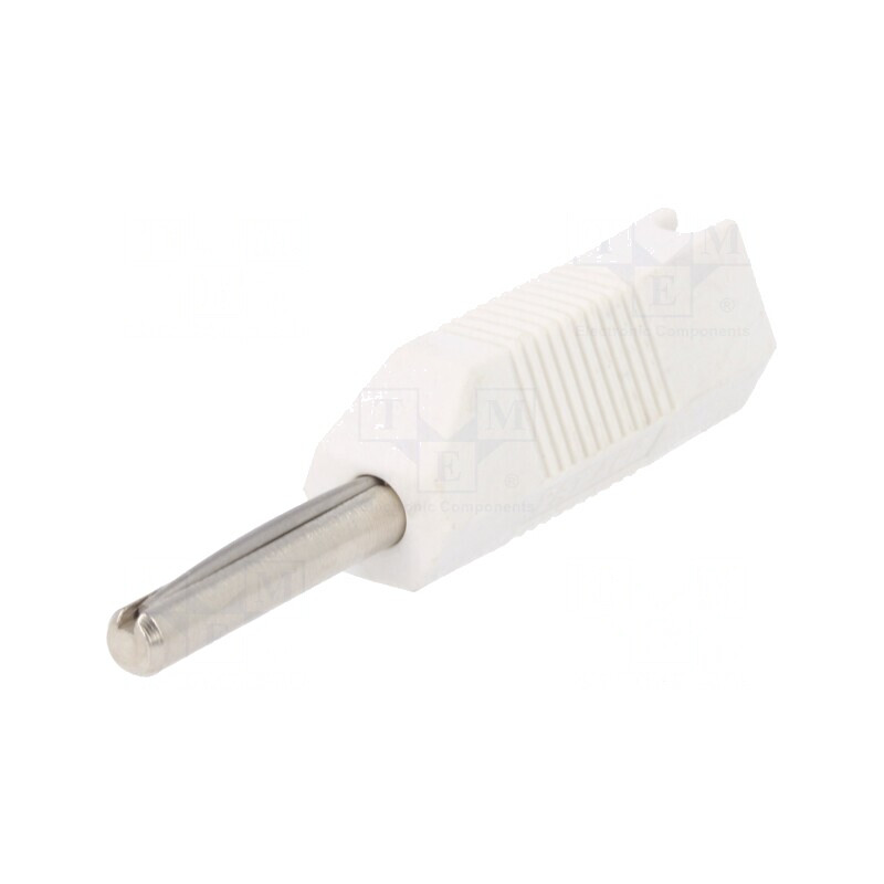Mufă Banană 4mm 16A Albă 50VDC | Electronic-mag.ro | Componente Electronice