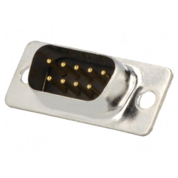 Conector D-Sub 9 PIN Tată Lipire Negru Aurit | Electronic-mag.ro | Componente Electronice