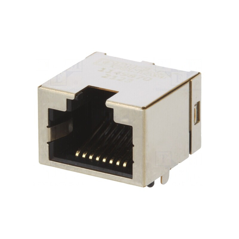 Soclu RJ45 8P8C Aurit pentru PCB THT | Electronic-mag.ro | Componente Electronice