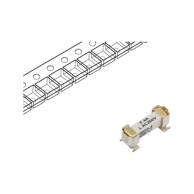Siguranță Întârziere 4A SMD Ceramică 250VAC 125VDC | Electronic-mag.ro | Componente Electronice