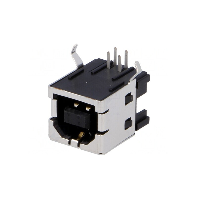 Soclu USB B THT unghi 90° aurit | Electronic-mag.ro | Componente Electronice