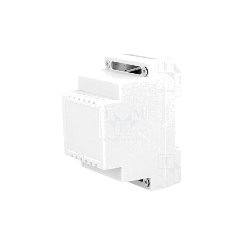 Carcasă pentru şină DIN, polistiren gri, 89x53x65 mm | Electronic-mag.ro | Componente Electronice