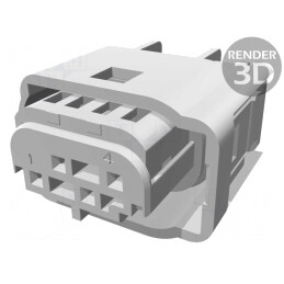 Conector Dreptunghiular MQS Mufă Mamă 4 PIN Fără Contacte | Electronic-mag.ro | Componente Electronice