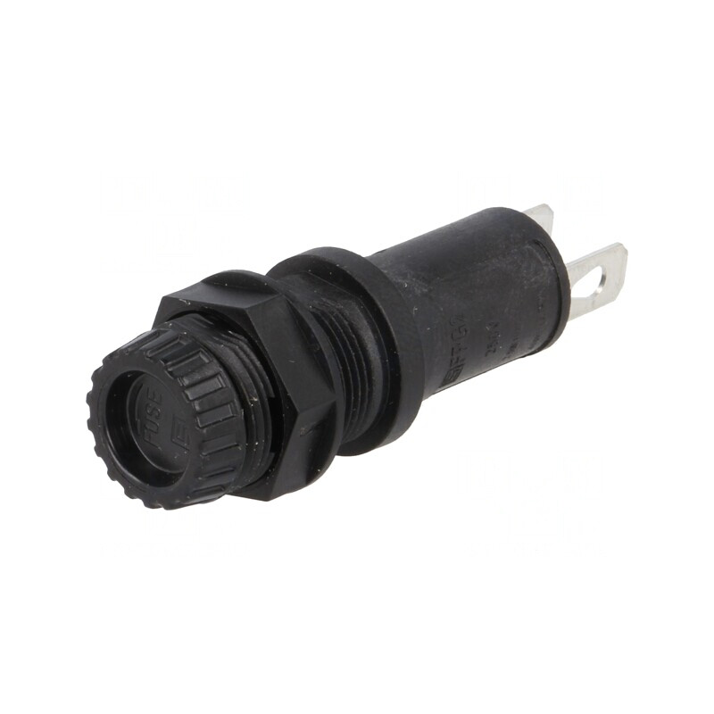 Clemă Siguranțe Cilindrice 5x20mm 10A Neagră 250VAC | Electronic-mag.ro | Componente Electronice