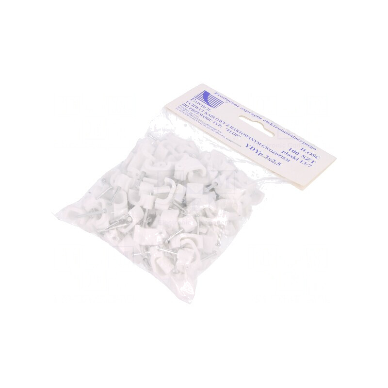Element de susținere albă pentru cablu plat 3x2,5 | Electronic-mag.ro | Componente Electronice